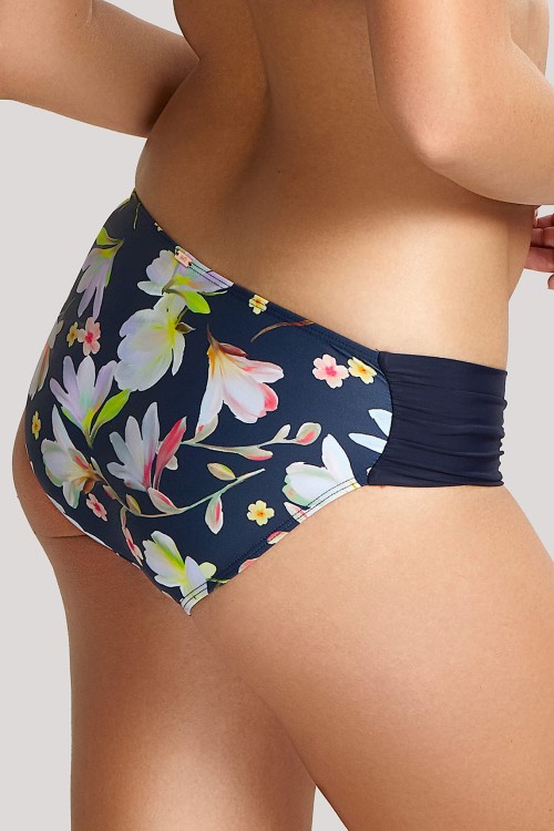 Florentine - Panache Swim - figi marszczone SW1059 - granat i kwiaty