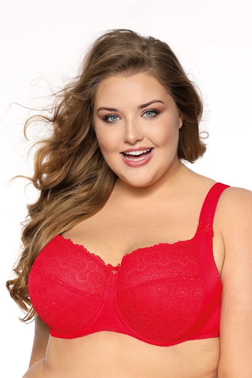 Koronkowa fantazja - Bella Misteria - biustonosz miękki maxi set 20/SMX16 - czerwień
