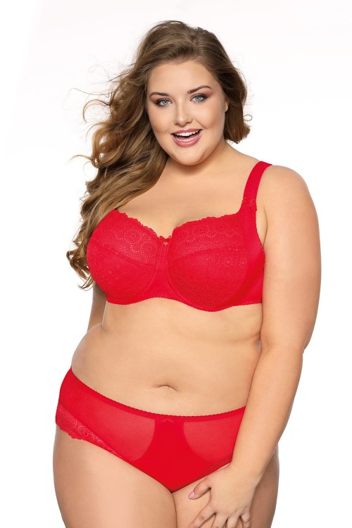 Koronkowa fantazja - Bella Misteria - biustonosz miękki maxi set 20/SMX16 - czerwień