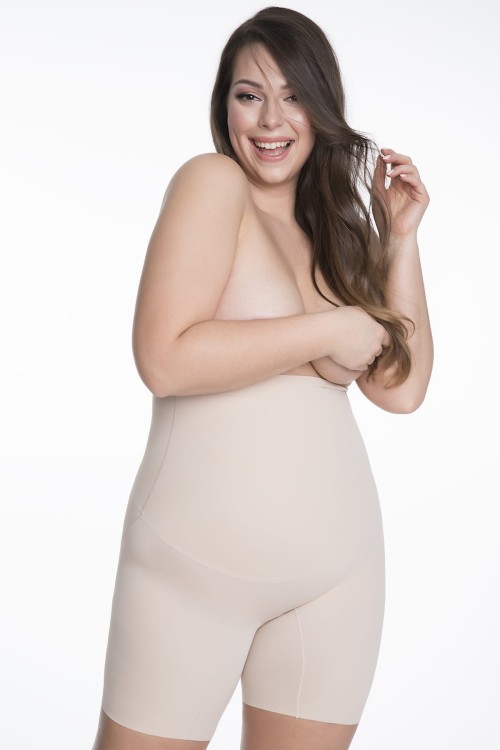 Bermudy wysoka talia - Julimex - beż