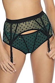 Szmaragdowa Głębia - Bella Misteria - pas do pończoch 23/PS1 - ciemna zieleń