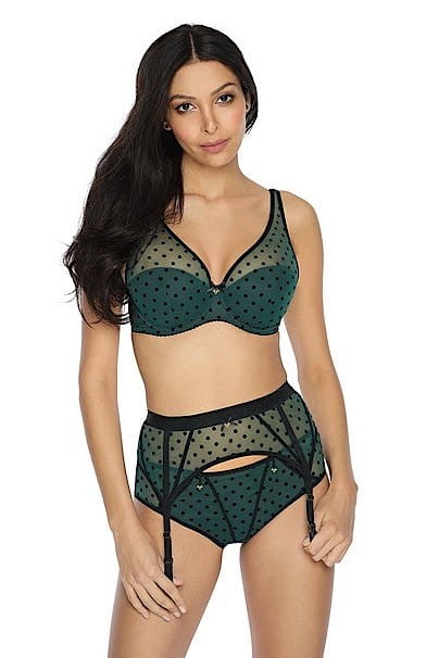 Szmaragdowa Głębia - Bella Misteria - pas do pończoch 23/PS1 - ciemna zieleń