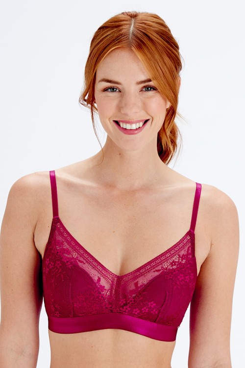 Botanical Lace - Pretty Polly - biustonosz bez fiszbin - fuksja