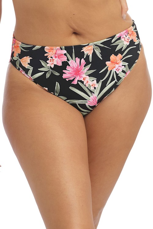 Dark Tropics - Elomi - wysokie figi kąpielowe ES800172 - czerń i kwiaty
