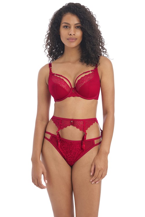 Temptress - Freya - pas do pończoch AA400191 - cherry