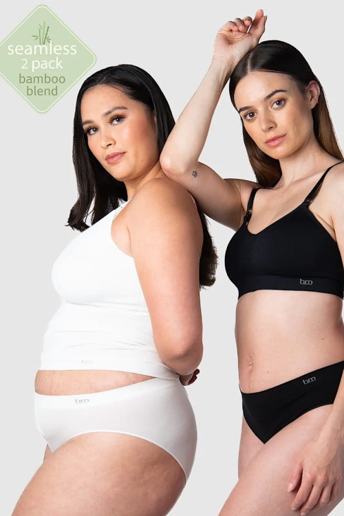 My Necessity - Hotmilk - figi ciążowe (2 pak) - czerń i krem