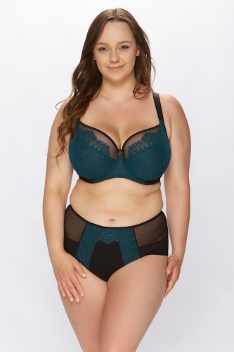 Evita - Miss Fabio - wysokie figi P0103 - czerń i zieleń