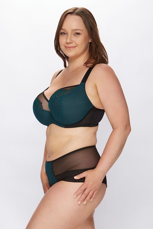 Evita - Miss Fabio - wysokie figi P0103 - czerń i zieleń