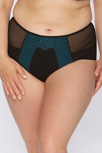 Evita - Miss Fabio - wysokie figi P0103 - czerń i zieleń