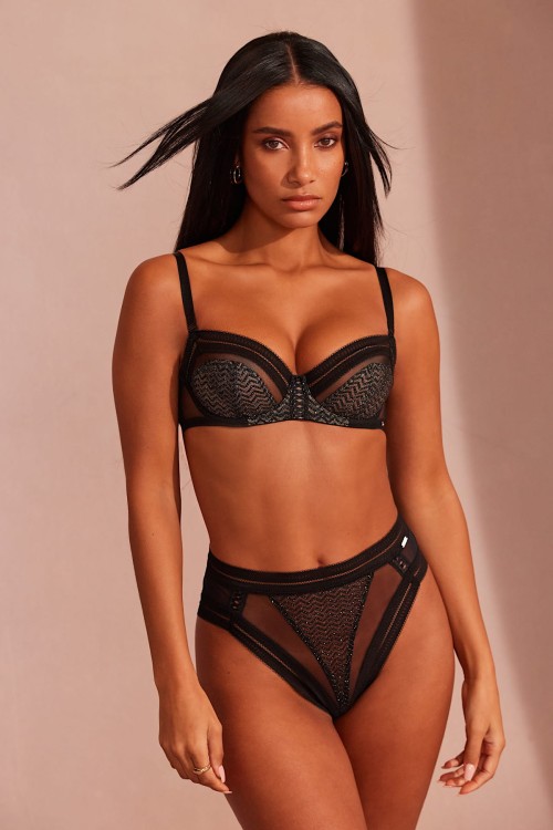 Contradiction - Gossard - biustonosz miękki 20005 - czerń i srebro