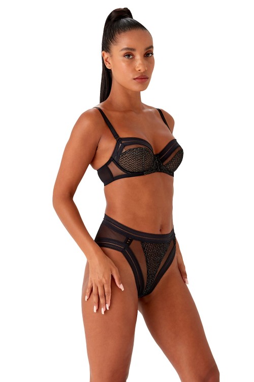 Contradiction - Gossard - biustonosz miękki 20005 - czerń i srebro