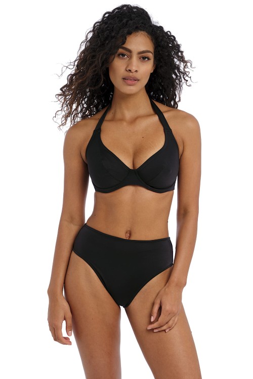 Jewel Cove - Freya Swim - wysokie figi kąpielowe AS7236 - plain black
