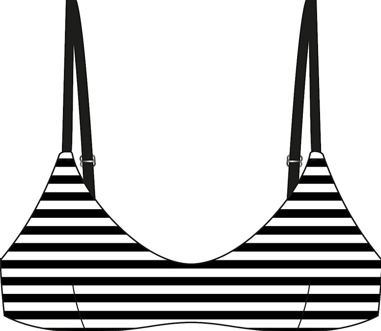 Blackstripe - Banana Moon - biustonosz kąpielowy Waro - paski