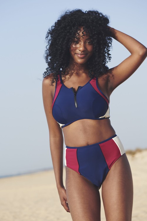 Limitless - Panache Swim - crop top kąpielowy SW1602 - navy orchid