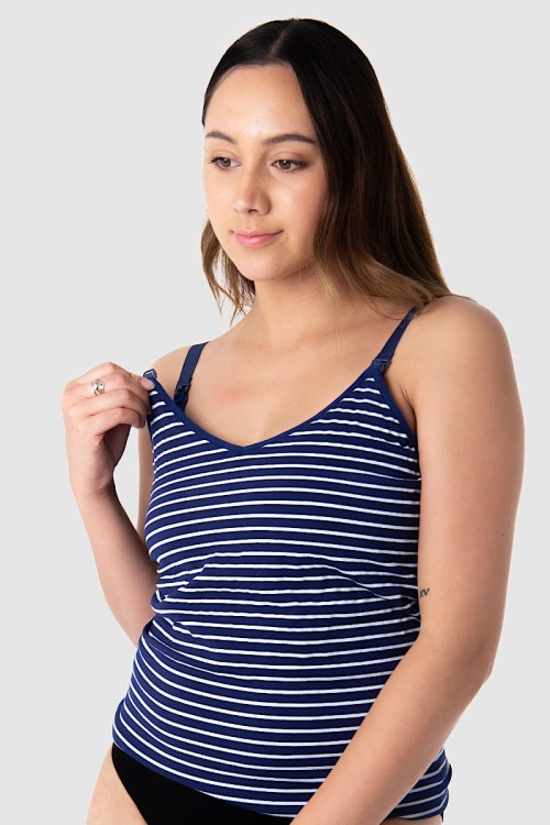 My Necessity Cami - Hotmilk - koszulka do karmienia - navy stripe