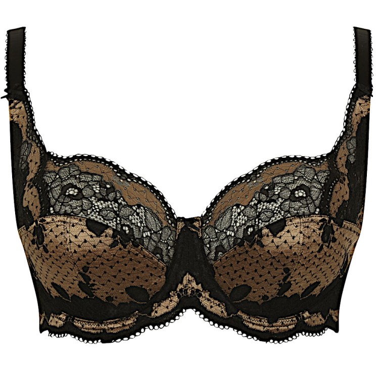 Clara - Panache - biustonosz 7255 - czerń i złoto