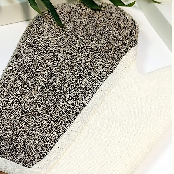 Rękawica do kąpieli i peelingu lniana - Yeye