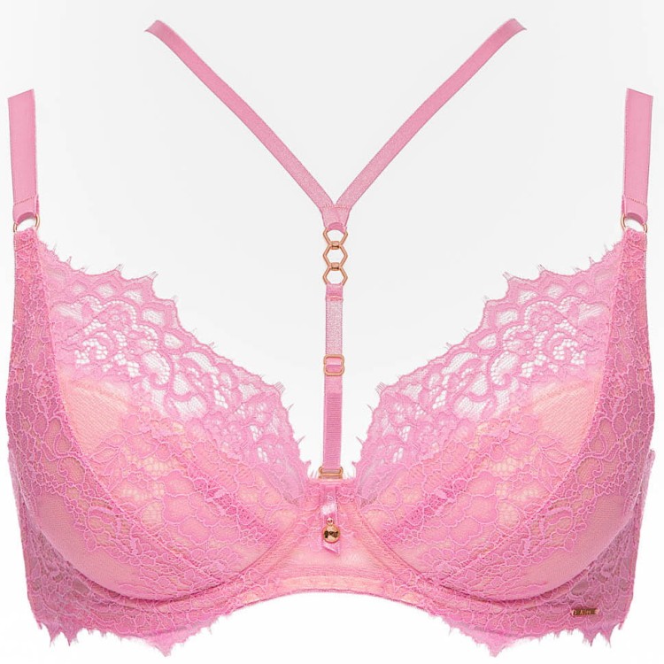 French Kiss - Alles - biustonosz push-up TPU - róż