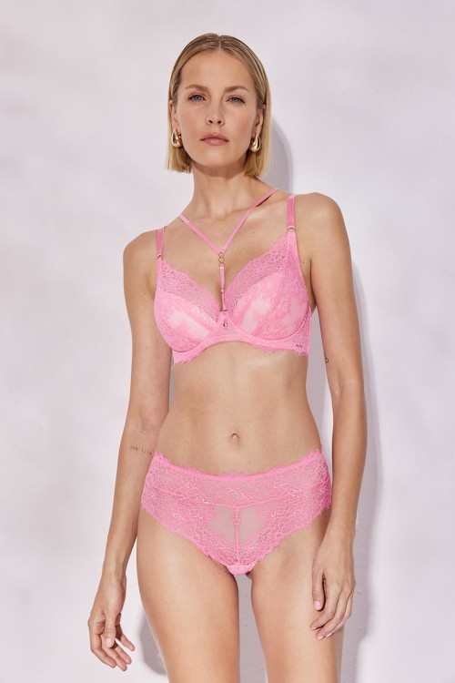 French Kiss - Alles - biustonosz push-up TPU - róż