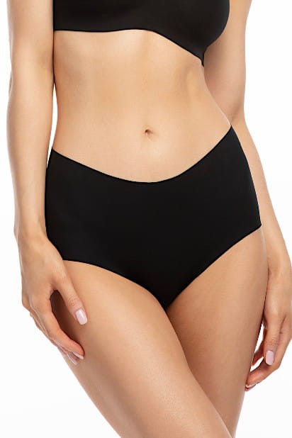 Infinity Boyshort Maxi - Julimex - bezszwowe wysokie szorty - czerń