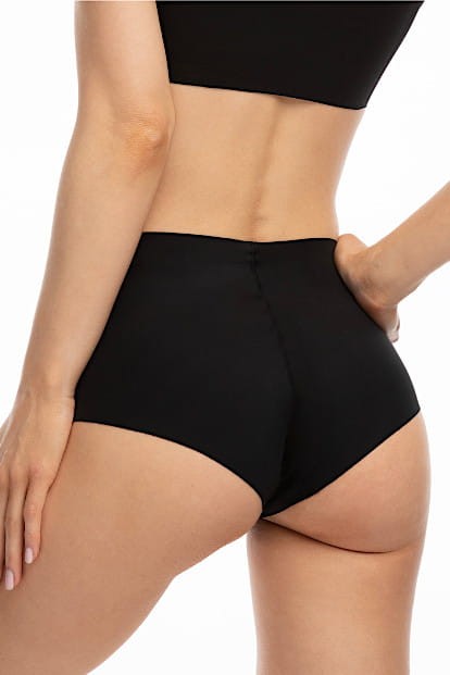 Infinity Boyshort Maxi - Julimex - bezszwowe wysokie szorty - czerń