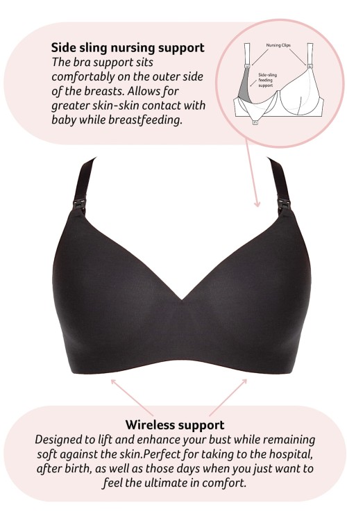 Embrace - Hotmilk - biustonosz t-shirt - czerń