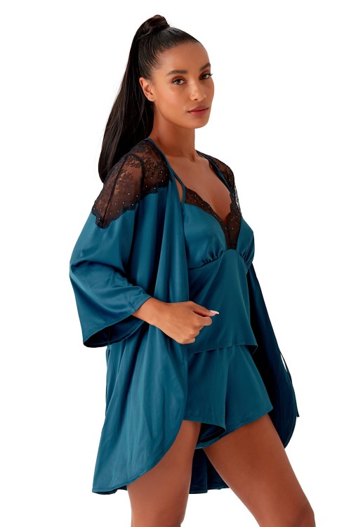 VIP Confession - Gossard - szlafrok 19513 - black/teal