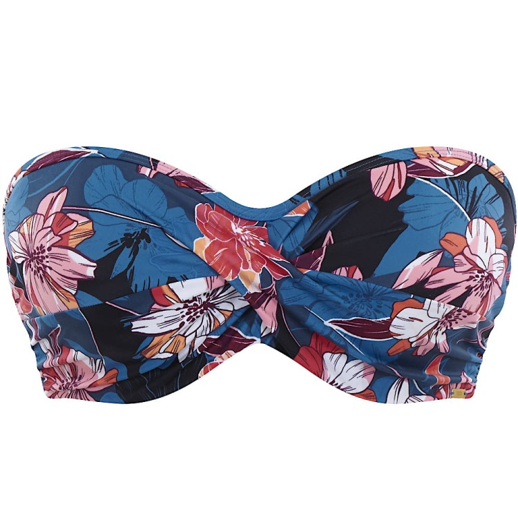 Anya Riva Print - Panache Swim - bandeau SW1403 - niebieski i kwiaty