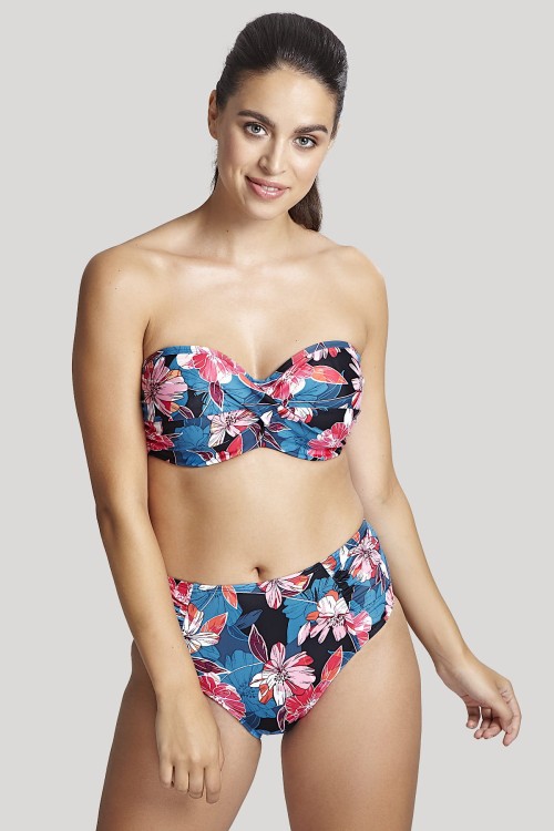 Anya Riva Print - Panache Swim - bandeau SW1403 - niebieski i kwiaty