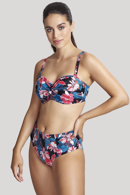 Anya Riva Print - Panache Swim - bandeau SW1403 - niebieski i kwiaty