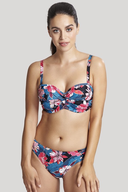 Anya Riva Print - Panache Swim - bandeau SW1403 - niebieski i kwiaty