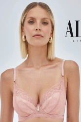 Nude Rose - Alles - biustonosz push-up TPU - róż