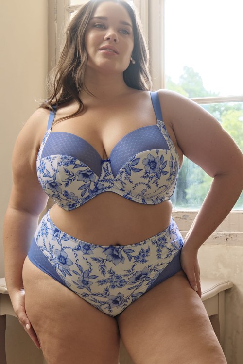 Bliss - Sculptresse - wysokie figi 10682 - blue floral