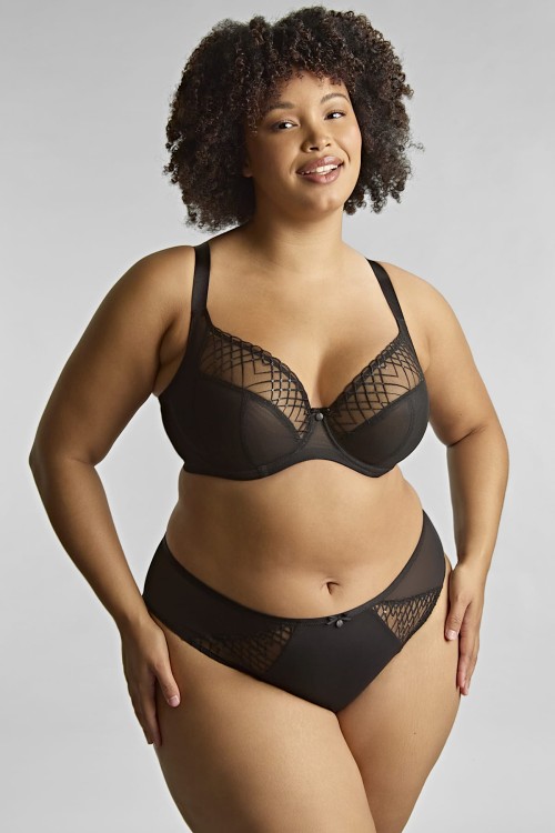 Ella - Sculptresse - biustonosz plunge 11206A - black sequin