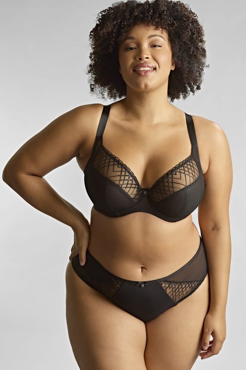 Ella - Sculptresse - biustonosz plunge 11206A - black sequin