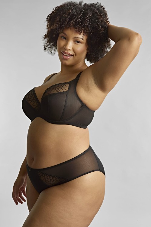 Ella - Sculptresse - biustonosz plunge 11206A - black sequin