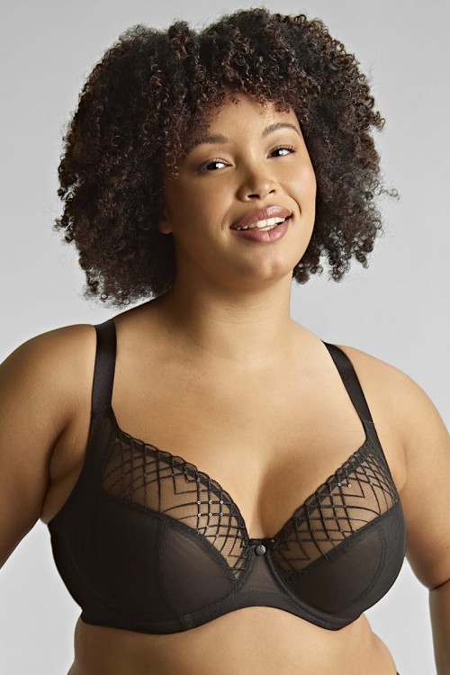 Ella - Sculptresse - biustonosz plunge 11206A - black sequin