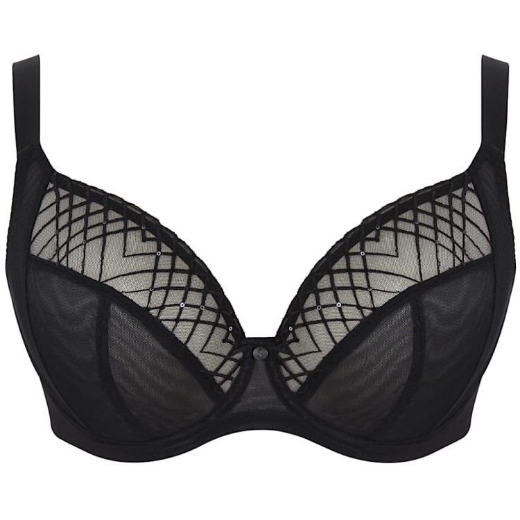 Ella - Sculptresse - biustonosz plunge 11206A - black sequin