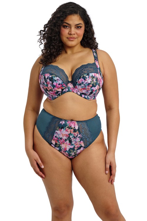 Lucie - Elomi - biustonosz 4490 - teal floral