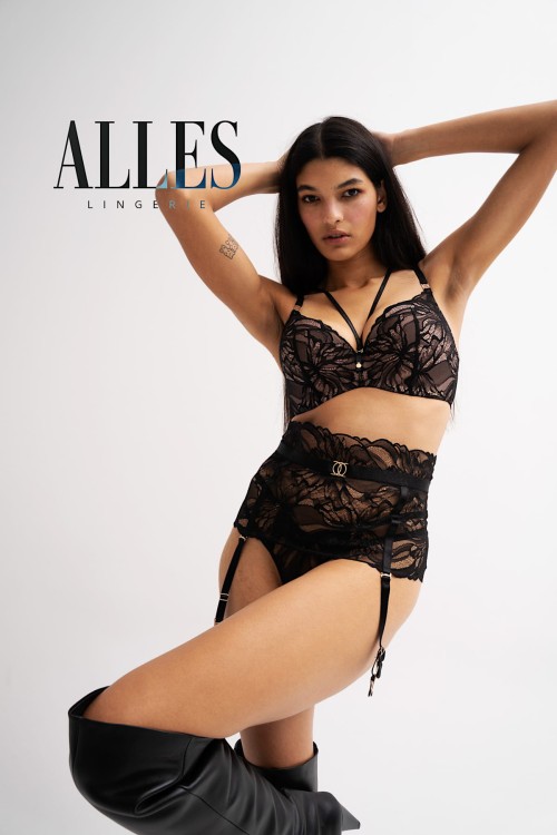 The Icon - Alles - biustonosz super push-up SPU - czerń