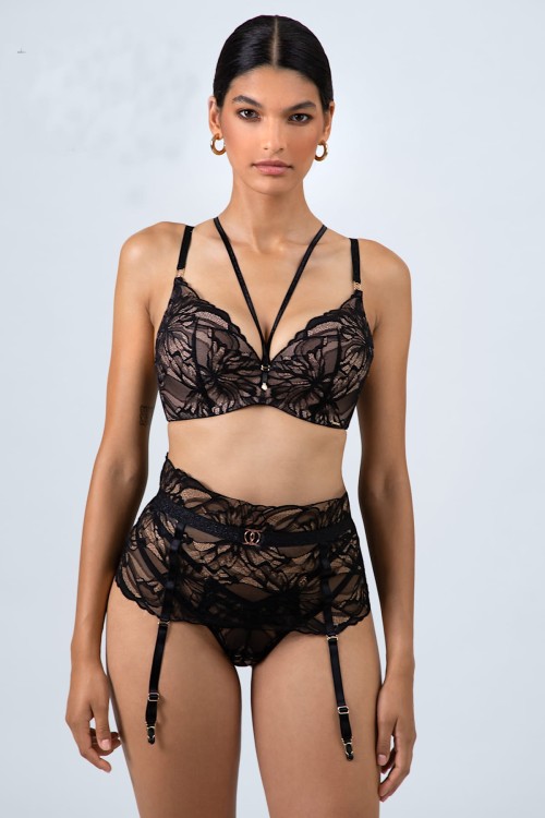 The Icon - Alles - biustonosz super push-up SPU - czerń