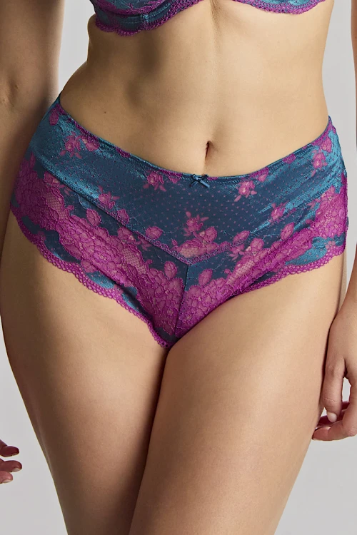Clara - Panache - wysokie figi 7258 - teal magenta