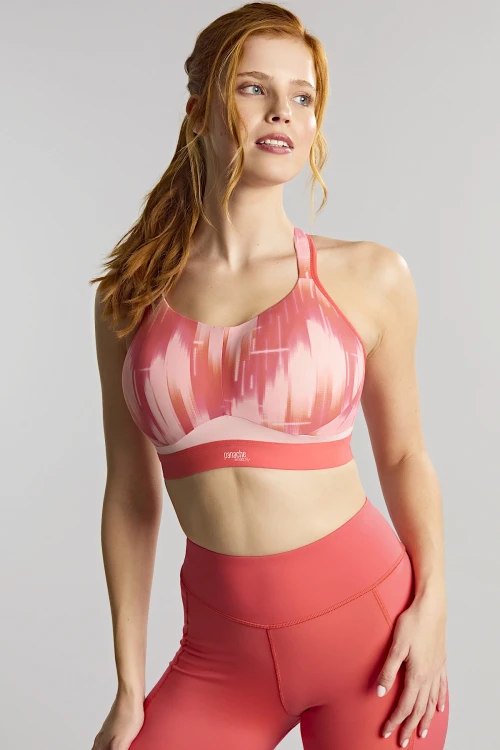 Boundless - Panache Sport - biustonosz bez fiszbin 7341E - pink abstract