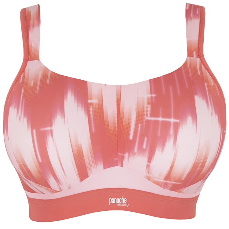 Boundless - Panache Sport - biustonosz bez fiszbin 7341E - pink abstract