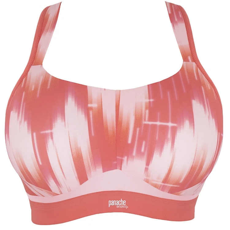 Boundless - Panache Sport - biustonosz bez fiszbin 7341E - pink abstract