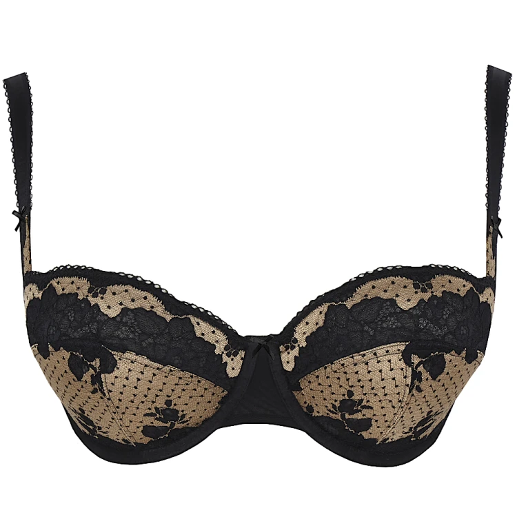 Clara - Panache - biustonosz demi balkonetka 7256 - black/vintage gold
