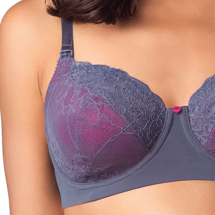 Temptation - Hotmilk - biustonosz - grafit i róż