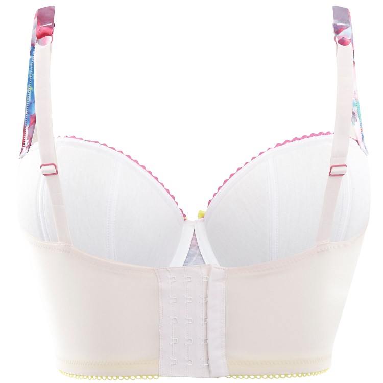 Breeze - Panache Cleo - biustonosz longline 9025 - różowe kwiaty