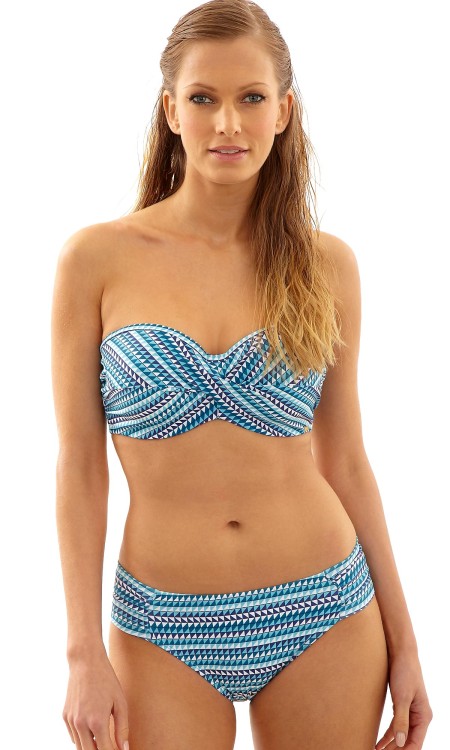 Nina - Panache Swimwear - figi marszczone SW1069 - niebieski