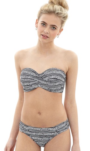 Hattie - Cleo Swimwear - figi marszczone CW0266 - czerń i biel